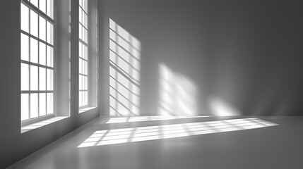 Obraz premium Background for product presentation with shadow and light from windows.