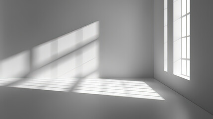 Obraz premium Background for product presentation with shadow and light from windows.