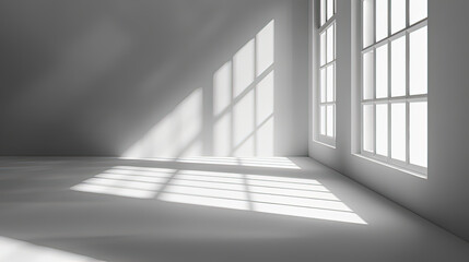 Fototapeta premium Background for product presentation with shadow and light from windows.