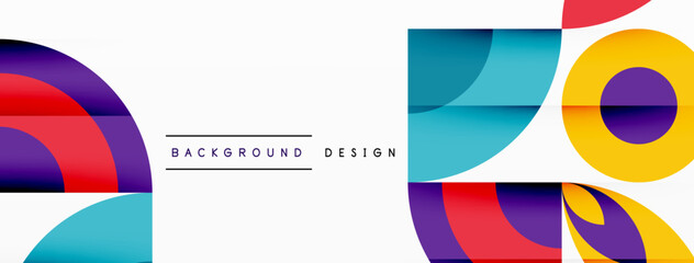 Obraz premium Circles and petals. Geometric beautiful abstract minimal template for Wallpaper, Banner, Background, Card, Book Illustration, landing page