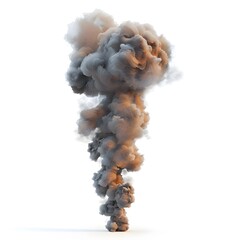 Dramatic 3D Rendered Explosion of Smoke Signifying Military Tactics and Warfare Strategies