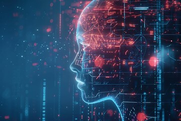 Fototapeta premium Big data analytics with AI technology background