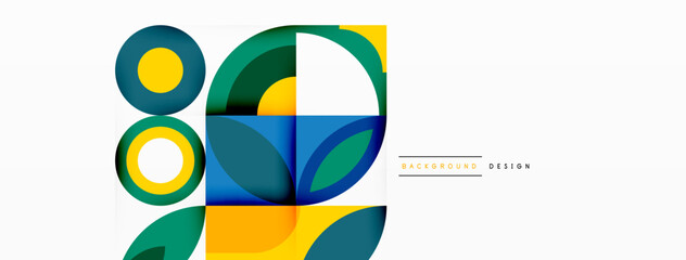 Obraz premium Circles and petals. Geometric beautiful abstract minimal template for Wallpaper, Banner, Background, Card, Book Illustration, landing page