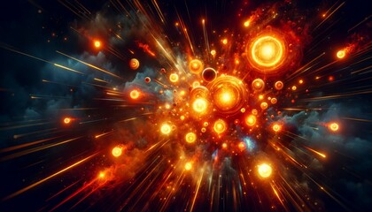 Fototapeta premium Cosmic Explosion: A Symphony of Light and Color