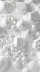 Ethereal Hexagonal Foam Formation on Minimalist White Background
