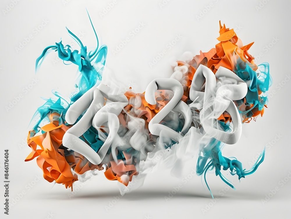 Poster experimental smoke graffiti art with dynamic fluid shapes and patterns