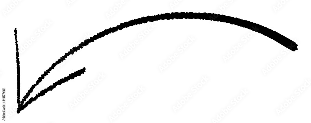 Poster brush-styled rightward arrow with two curved lines