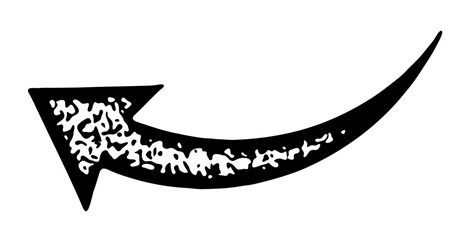Curved Black Arrow with Textured Fill