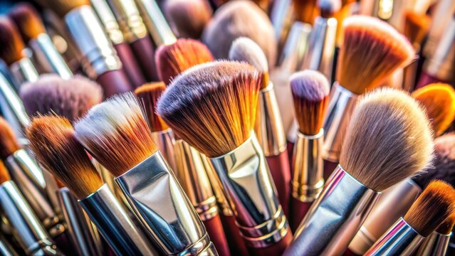 A Symphony Of Bristles, In Shades Of Rose, Brown, And Black, Awaits Their Artistic Purpose.