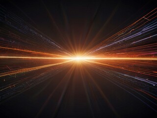 Obraz premium Abstract Light Trails and Glowing Starburst