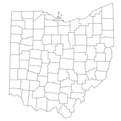 High detailed Ohio illustration map - outline Ohio State Map
