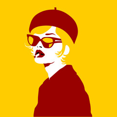 vector portrait of a woman's face