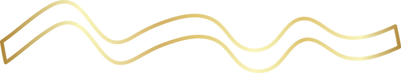 Set of decorative gold ribbon, new year, holiday