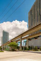Obraz premium Miami. View of Brickell at SW 8th Street and SW 1st Ct. Long expoasure image taken summer 2024