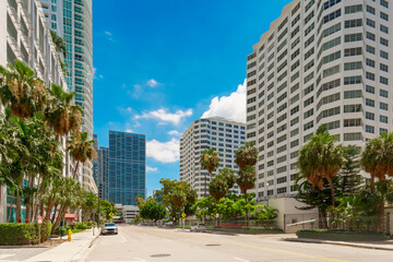 Miami Florida, USA. Streetview Brickell Bay Drive 2024