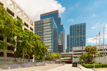 Miami Florida, USA. Streetview Brickell Bay Drive 2024