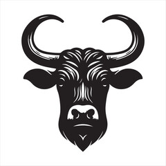 a beautiful cow head vector art illustration