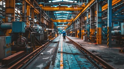 Industrial and Manufacturing Engineers and technicians working in industry refinery or power plant with blurred lights and structures in the background