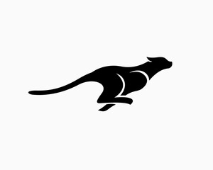 silhouette jumping cheetah big cat logo design template illustration inspiration