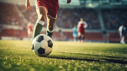 Obraz premium running soccer, football player at stadium 