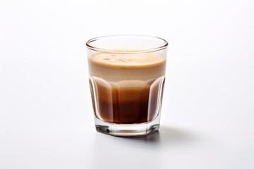 Espresso in a glass with white background 