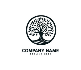 Tree logo design. Botanic tree. Tree of life symbol. Abstract tree logo symbol. Vector illustration