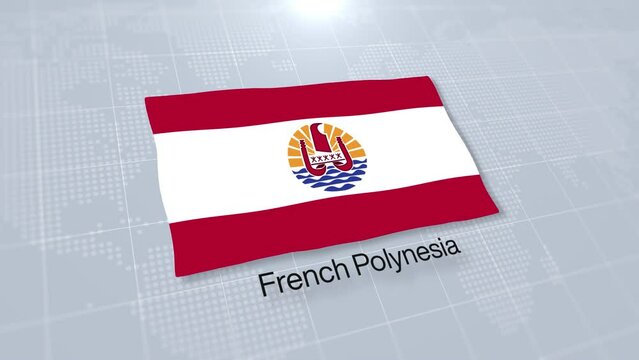 French Polynesia flag presentation displayed on a clean white background
