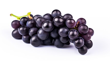 Fototapeta premium Fresh black grapes on white background. 