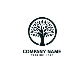 Tree logo design. Botanic tree. Tree of life symbol. Abstract tree logo symbol. Vector illustration