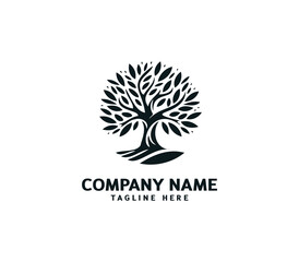Tree logo design. Botanic tree. Tree of life symbol. Abstract tree logo symbol. Vector illustration