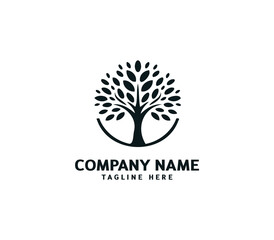 Tree logo design. Botanic tree. Tree of life symbol. Abstract tree logo symbol. Vector illustration