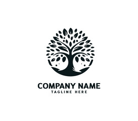 Tree logo design. Botanic tree. Tree of life symbol. Abstract tree logo symbol. Vector illustration