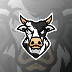 a cow head with an angry expression