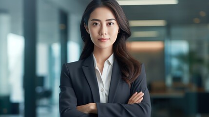 Portrait of a young businesswoman standing in the office, 