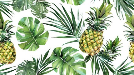 tropical pattern with jungle vegetation and exotic