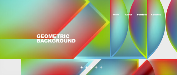 Colorful gradients with abstract geometric shapes. Vector Illustration For Wallpaper, Banner, Background, Card, Book Illustration, landing page