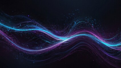 In a mesmerizing swirl of purple, and blue, accentuated by a vibrant glow, Cyber Waves come to life in this stunning piece of digital art. The main subject of this image is a dynamic and futuristic wa