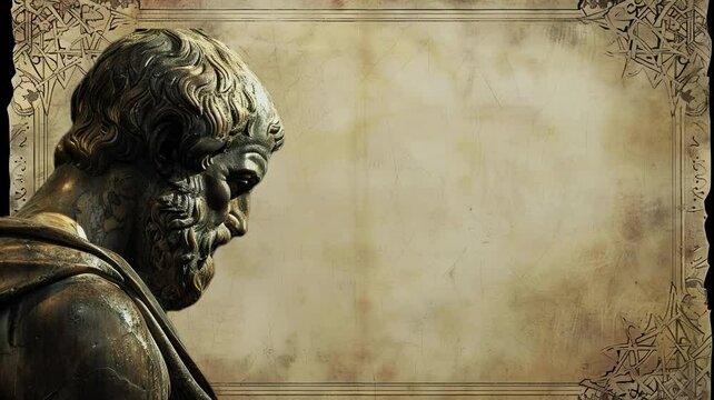 Aristotle Greek philosopher with space or creative background texture to write text