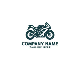 Motorcycle logo vector design. Motorcycle logo concept. Speed bike racer on the sport motorcycle.