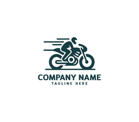 Motorcycle logo vector design. Motorcycle logo concept. Speed bike racer on the sport motorcycle.