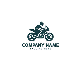 Motorcycle logo vector design. Motorcycle logo concept. Speed bike racer on the sport motorcycle.