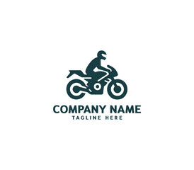 Motorcycle logo vector design. Motorcycle logo concept. Speed bike racer on the sport motorcycle.
