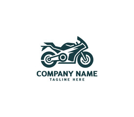 Motorcycle logo vector design. Motorcycle logo concept. Speed bike racer on the sport motorcycle.