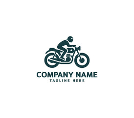 Motorcycle logo vector design. Motorcycle logo concept. Speed bike racer on the sport motorcycle.