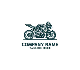 Motorcycle logo vector design. Motorcycle logo concept. Speed bike racer on the sport motorcycle.
