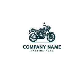 Obraz premium Motorcycle logo vector design. Motorcycle logo concept. Speed bike racer on the sport motorcycle.