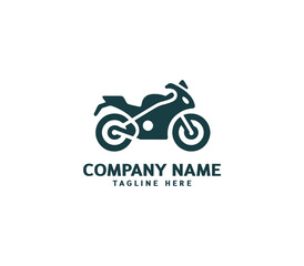 Obraz premium Motorcycle logo vector design. Motorcycle logo concept. Speed bike racer on the sport motorcycle.