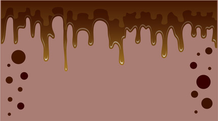melted chocolate dripping on white background