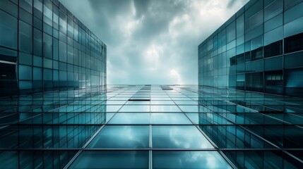 modern business building landscape touching the sky generative ai