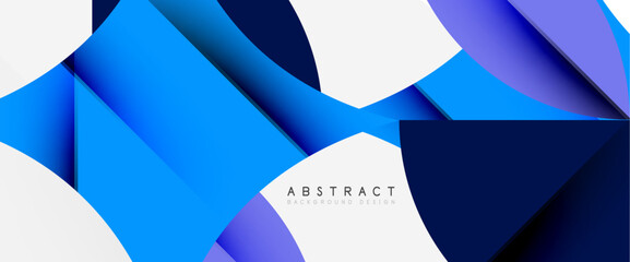 Minimal geometric elements on white. Petals, round triangles, star